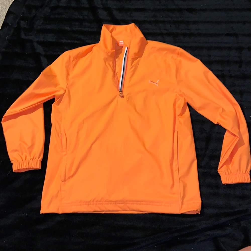 Puma youth golf windbreaker quarter zip pull over orange! Rickie Fowler